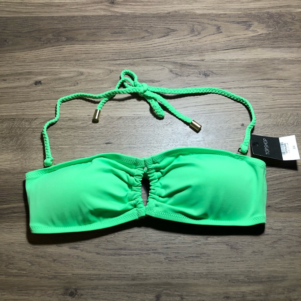 Top shop bandeau halter top braided bikini top